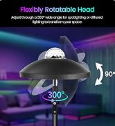 GOEBLESON LED Floor Lamp with RGB Galaxy Projector, 18W Double Sided Corner Light Rotatable, Dimm...