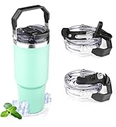 30oz Tumbler with Handle and Flip Straw Lid Double Wall Insulated Travel Coffee Mug Stainless Ste...