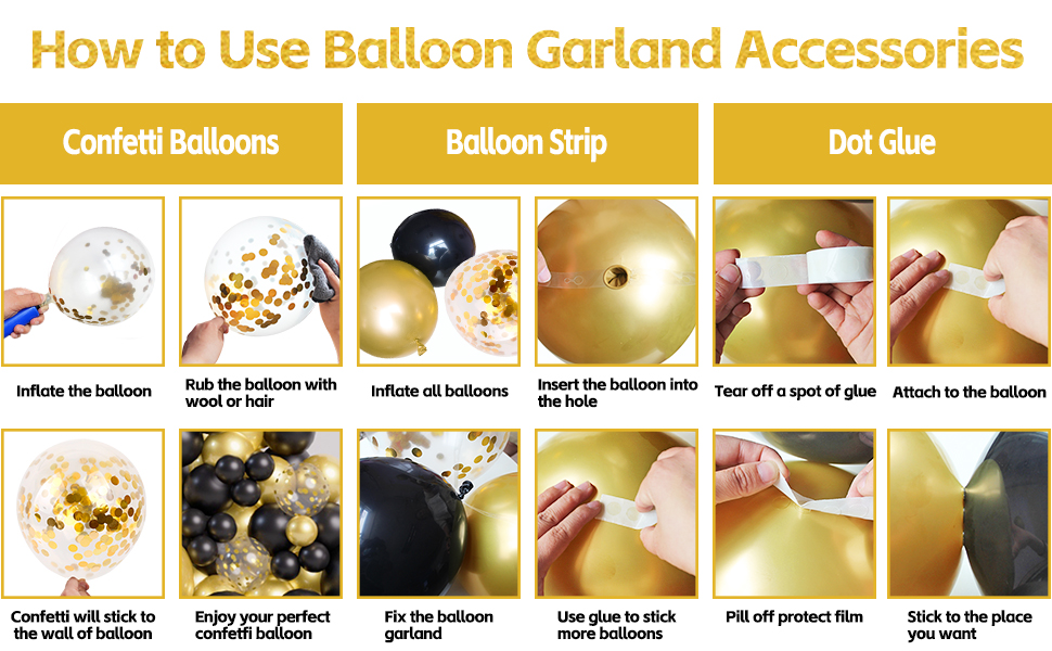 gold and black balloon