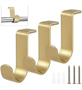 Hoowen 3 Pack Ceiling Curtain Rod Brackets, Sturdy Metal Curtain Rods Holders with Screws for 1 I...