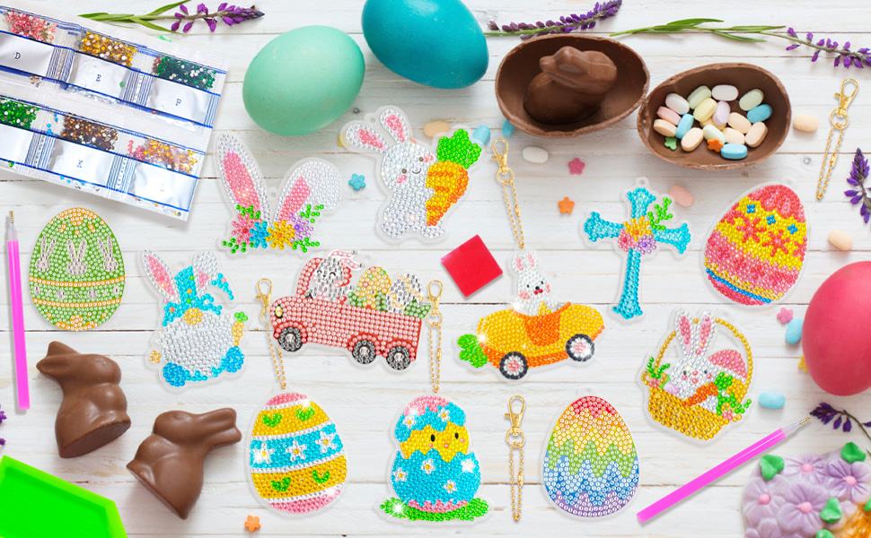 easter diamond keychain