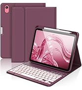 aMZCaSE for iPad A16 11th 10th Generation Case with Keyboard,7 Colors Backlight for iPad (A16) 11...