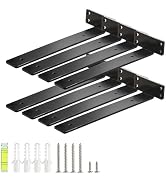 HEART ART Floating Shelf Bracket 12 Inch,8 Pack Heavy Duty Shelf Brackets,L Brackets for Shelves ...