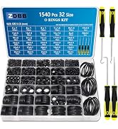 ZDBB 32 Size 1540 Pcs O Rings Assortment Kit Metric Nitrile Rubber Oring Set with 4 Pick for Auto...