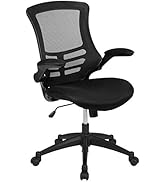 Flash Furniture Kelista Mid-Back Swivel Office Chair with Adjustable Lumbar Support and Seat Heig...