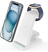 Wireless Charger for Fitbit Charging Station - GEEKERA 3 in 1 Phone Charger Stand for Fitbit Watc...