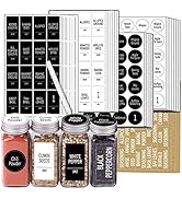 SWOMMOLY 892 Spice Jar Labels in 5 Different Types of Spice Labels with Chalk Marker Set.800 Prin...