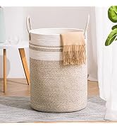 YOUDENOVA Woven Rope Laundry Hamper Basket, 58L Tall Laundry Basket for Blanket Organizer- Clothe...