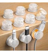 NEWDERY Magnetic Cord Organizer | 10 Pack Cable Clips with 360° Swivel & 1s Lock | Charging Cord ...