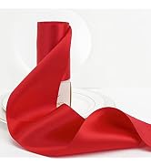 HUIHUANG 4 inch Wide Red Satin Ribbon Double-Faced Thick Polyesater Ribbon 10 Yard/Spool, for Gra...