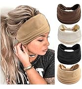 STGDAK Boho Headbands For Women Fashion Stretch Wide Hair Bands Knoted Turban Head Bands Yoga Run...