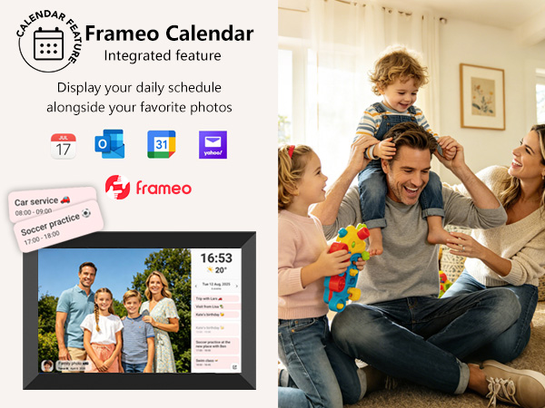 FRAMEO 10.1 Inch Smart WiFi Digital Photo Frame Digital Picture Frame Digital Calendar