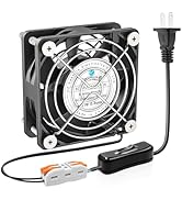 Eakhelb 70mm EC Brushless Fan,Dual Ball Bearing,70x70x25mm AC 110V 120V 220V 240V Axial Cooling F...