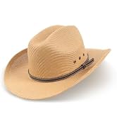 Zylioo XXL Straw Cowboy Hat,Large Size Western Cowgirl Hat,Wide Brim Woven Summer Sun Hats,Breath...