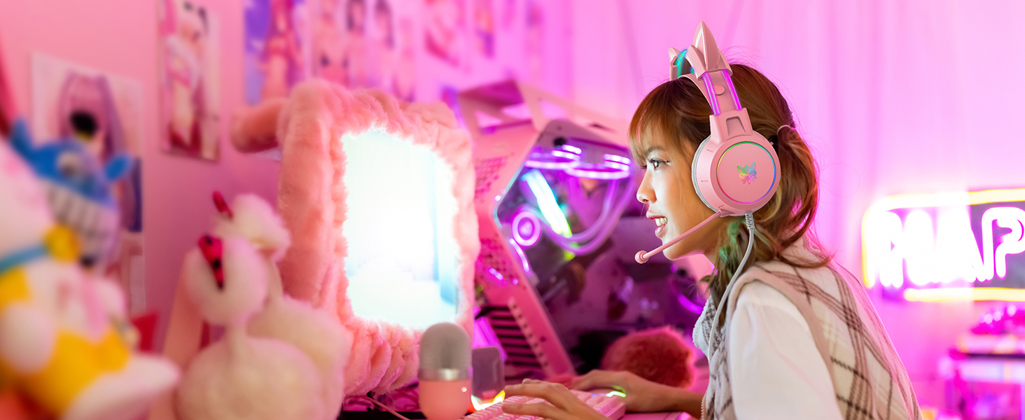 Pink Headset for Gaming