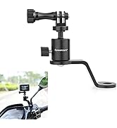 Forevercam Motorcycle Rearview Mirror Mount Bracket Holder with 360 Degree Rotation &10mm Hole , ...