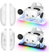Magnetic Controller Cover for Meta Quest 3S/3 Kinwin Charging Dock, Right/Left Controller Battery...