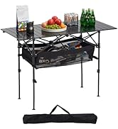 VEVOR Folding Camping Table, Portable Roll Up Side Tables, Lightweight Aluminum Beach Table for O...