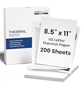 Thermal Printer Paper 8.5" x 11" US Letter Size, 200 Sheets, Advanced Thermal Printing, Quick-Dry...