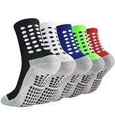 Marchare Kids Grip Soccer Socks Athletic Grip Socks Boys Cushioned Non Slip Sock for Baseball Foo...