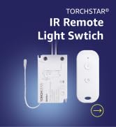 TORCHSTAR Cordless Light Switch and Receiver Kit, Simple Remote Control, On/Off No Wire Switch fo...