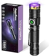 DARKDAWN UV 395nm Light Flashlight USB Rechargeable Ultraviolet LED Woods Lamp Portable Blackligh...