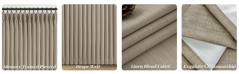 PleatedDrapes Full Blackout Curtains