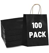 Gift Bags 8.25"x5.9 "x3.15" 100Pcs Paper Bags with Handles,kraft paper Bags for Small Business Ch...