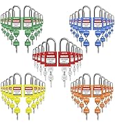 TRADESAFE Lockout Tagout Locks Bundle - 10pcs Red, 10pcs Green, 10pcs Blue, 10pcs Yellow, 10pcs O...