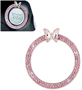 Dogary 1 PC Car Engine Start Stop Decorative Ring, Bling Butterfly Diamond Start Button Sticker, ...