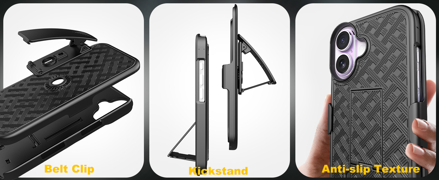 Ailiber Compatible for iPhone 17 Case Holster with Screen Protector