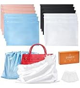 GDBEH 12 Pack Dust Bags for Handbags Travel Storage Pouch, Silk Cloth Bag With Drawstring Large S...