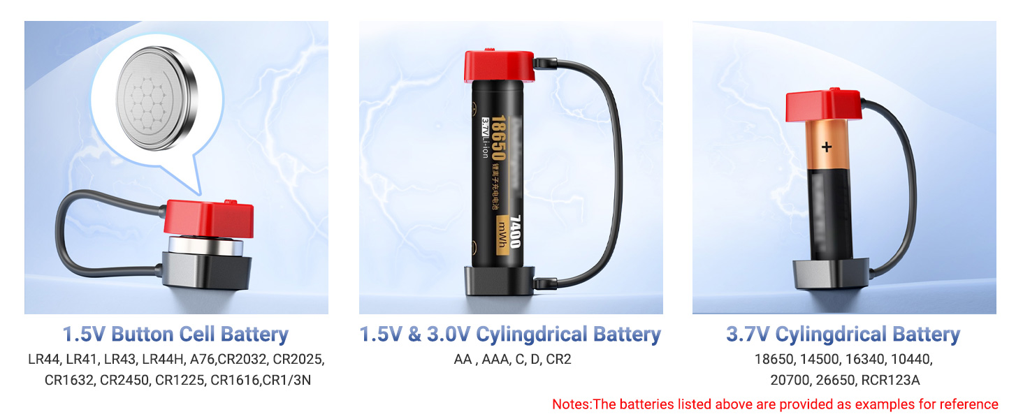 Magnetic Battery Tester for AA AAA LR44 LR41 18650