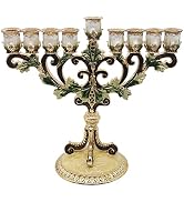Pasiir Hanukkah Menorah, Tree of Life Israel Menorah, Hand Painted Menorah Candle Holder Made of ...