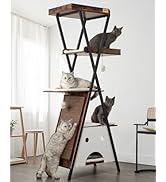 Modern Wood Cat Tree Tower for Indoor Cats Large Adult - 67 Inch Tall Multi-Level Heavy Duty Cat ...