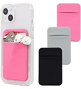 Fulgamo 3Pack Adhesive Phone Pocket,Cell Phone Stick On Card Wallet,Credit Cards/ID Card Holder(D...