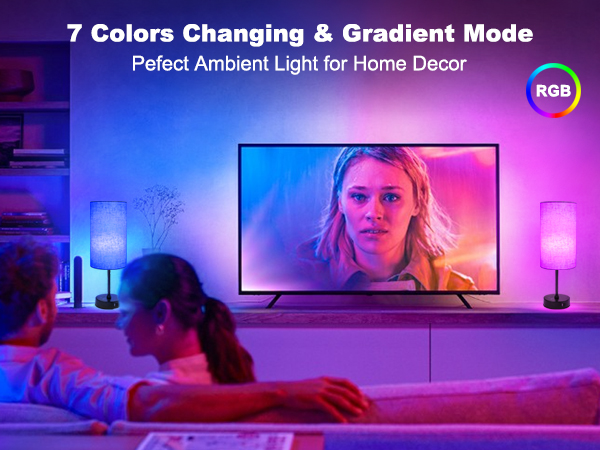 7 Colors Changing & Gradient Mode Pefect Ambient Light for Home Decor