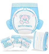 Littleforbig Adult Printed Diaper 10 Pieces - Potty Pants (Medium 28"-38")