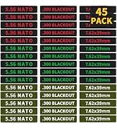 45 Pack Miaozhun Magazine Marking Bands, 5.56 NATO, 300 Blackout, 7.62x39mm Magazine Caliber Iden...