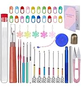 Punch Needle, 43 Pieces Punch Needle Tool and Instructions - Punch Needle Embroidery Kit with Emb...