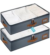 OrganiHaus Under Bed Storage Containers, Bedroom Storage and Organization Bins, Clothes Organizer...