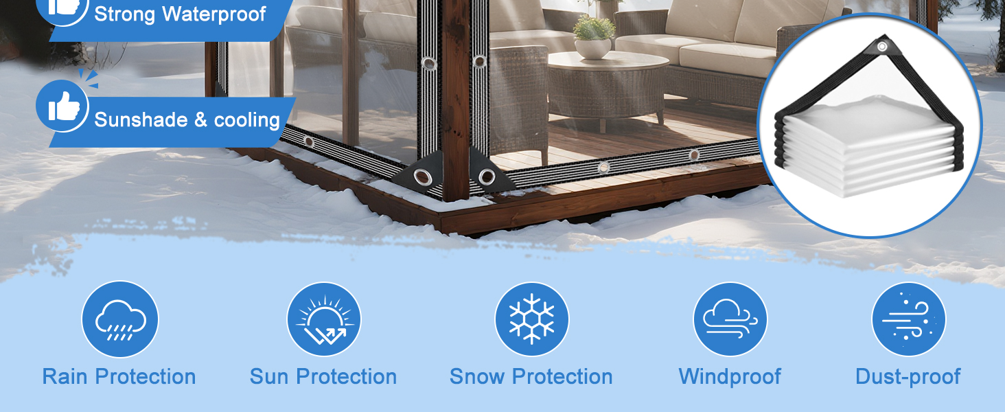 clear tarps with grommets
