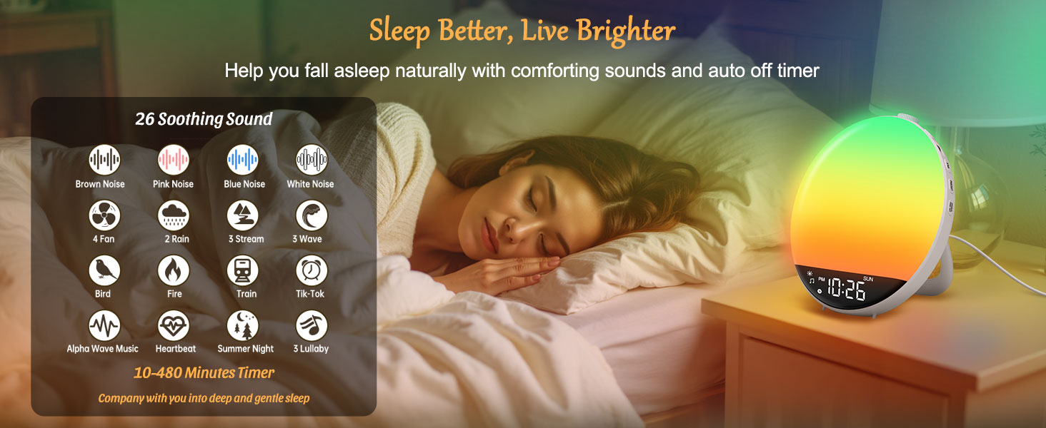 alarm clock with sound machine