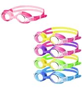 FOGULO Goggles for Kids 4-14, 5 Pack Anti Fog Swimming Goggles with UV Protection, Kids Swim Gogg...