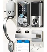 Veise VE07-H Fingerprint Smart Locks for Front Door with Handle Set, App Control, Keyless Entry K...