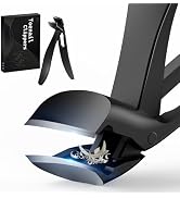 FERYES Angled Head Long Handled Toenail Clipper for Seniors - Large Wide Jaw Nail Clipper with Ca...