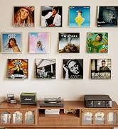 Laurensory 12 Pack Vinyl Record Shelf Wall Mount, 12 inch Clear Acrylic Album Record Holder Displ...
