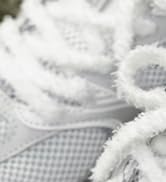 Stepace 2 Pairs Flat Fuzzy Shoe Laces for Sneakers 10mm Wide Thick Shoelaces for Casual Shoes