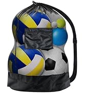 BROTOU Sports Mesh Bag Sports Equipment Bags Heavy Duty Drawstring Backpack Sport Balls Bag for B...