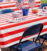 misaya 6 Packs Striped Disposable Table Cloth, 54 x 108 Inch Waterproof Rectangle Tablecloth, Lea...